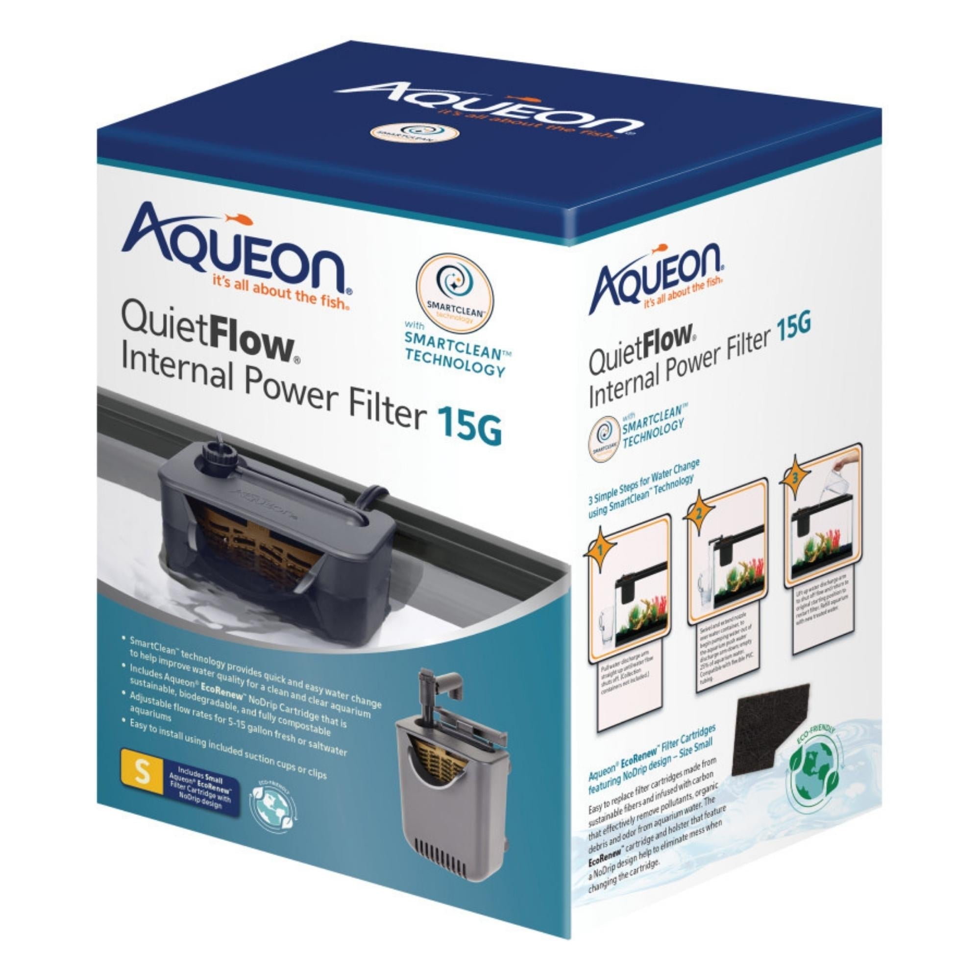 Aqueon QuietFlow Internal Filter with SmartClean Technology 1ea/SMall