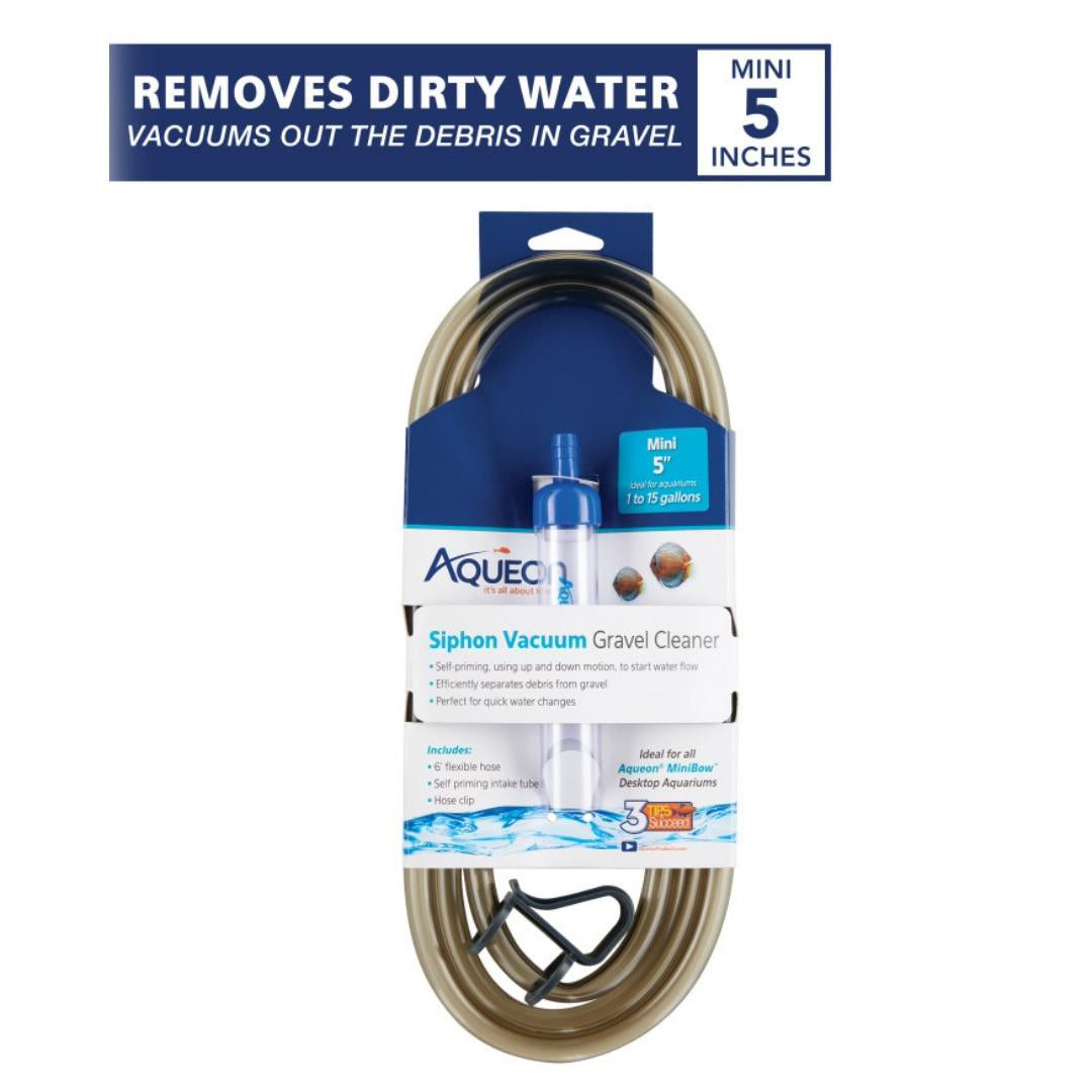 Aqueon Aquarium Siphon Vacuum Gravel Cleaner No Bulb, 1ea/Mini 5 in