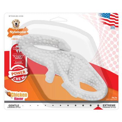 Nylabone Power Chew Dental Dinosaur Dog Toy Chicken, White, 1ea/Large/Giant Up To 50 Lbs. 1 ct