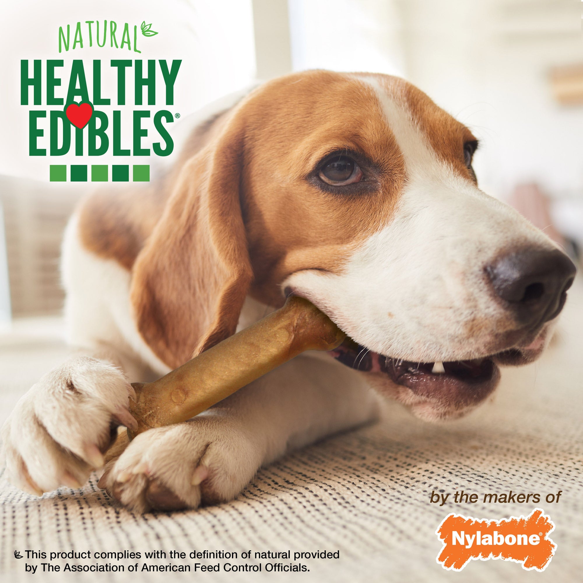 Nylabone Healthy Edibles AllNatural Long Lasting Chew Treats Chicken, 1ea/Medium/Wolf Up To 35 Lbs. 2 ct
