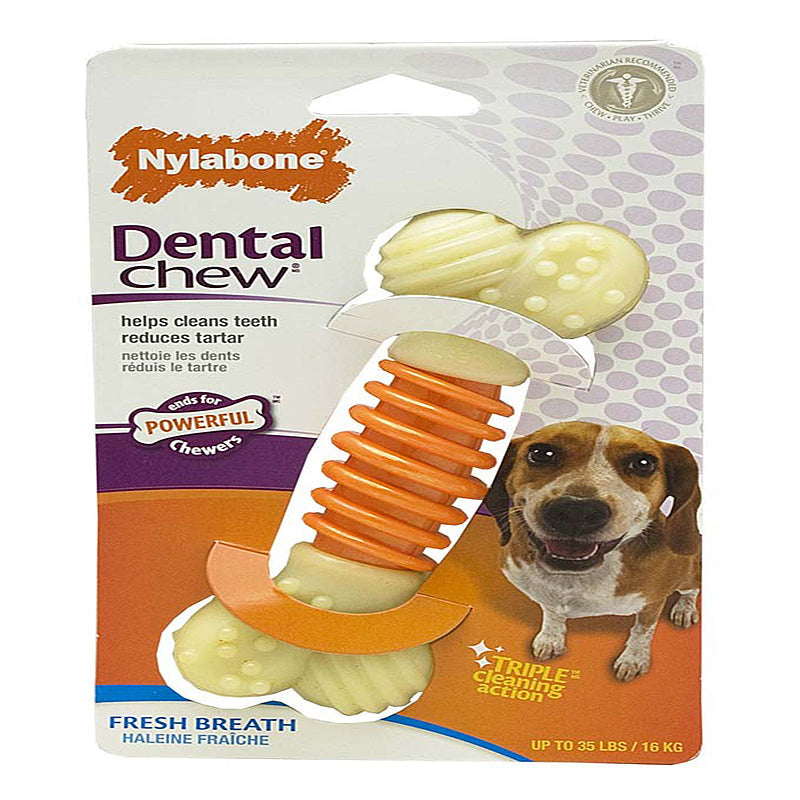 Nylabone PRO Action Dental Power Chew Durable Dog Toy Bacon, Orange, 1ea/Medium/Wolf Up To 35 Lbs. 1 ct
