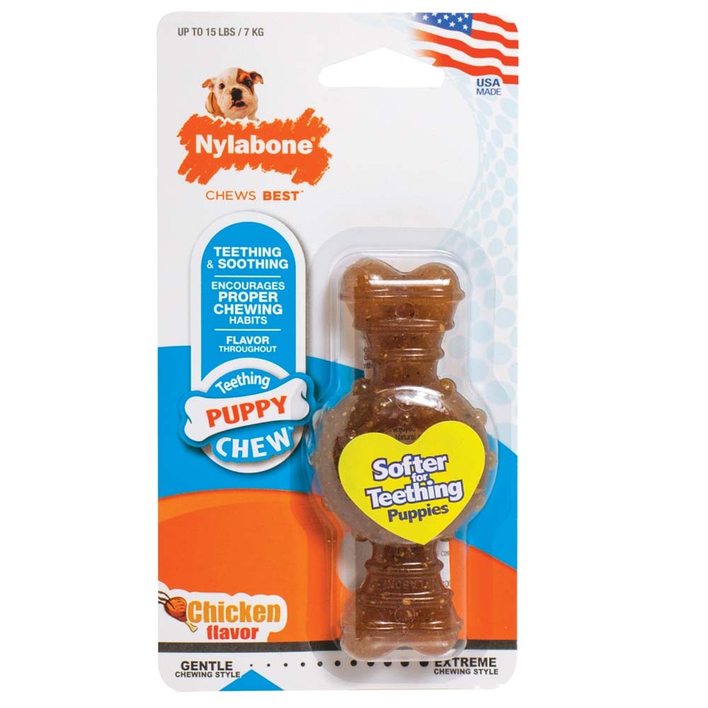 Nylabone Puppy Ring Bone Teething Toy for Puppies Chicken, 1ea/XS/Petite Up To 15 Lbs. 1 ct