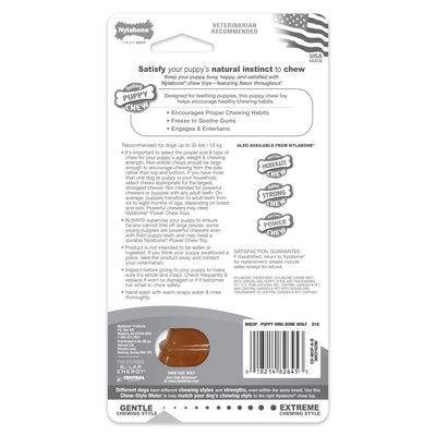 Nylabone Puppy Ring Bone Teething Toy for Puppies Chicken, 1ea/Medium/Wolf Up To 35 Lbs. 1 ct