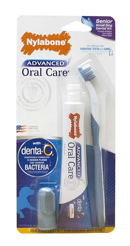 Nylabone Advanced Oral Care Senior Dog Dental Kit Bacon, 1ea/3 ct