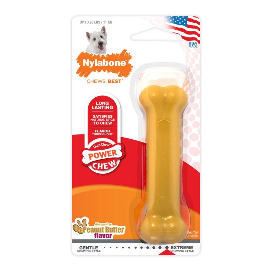 Nylabone Power Chew Dog Toy Peanut Butter, 1ea/SMall/Regular Up To 25 Ibs. 1 ct