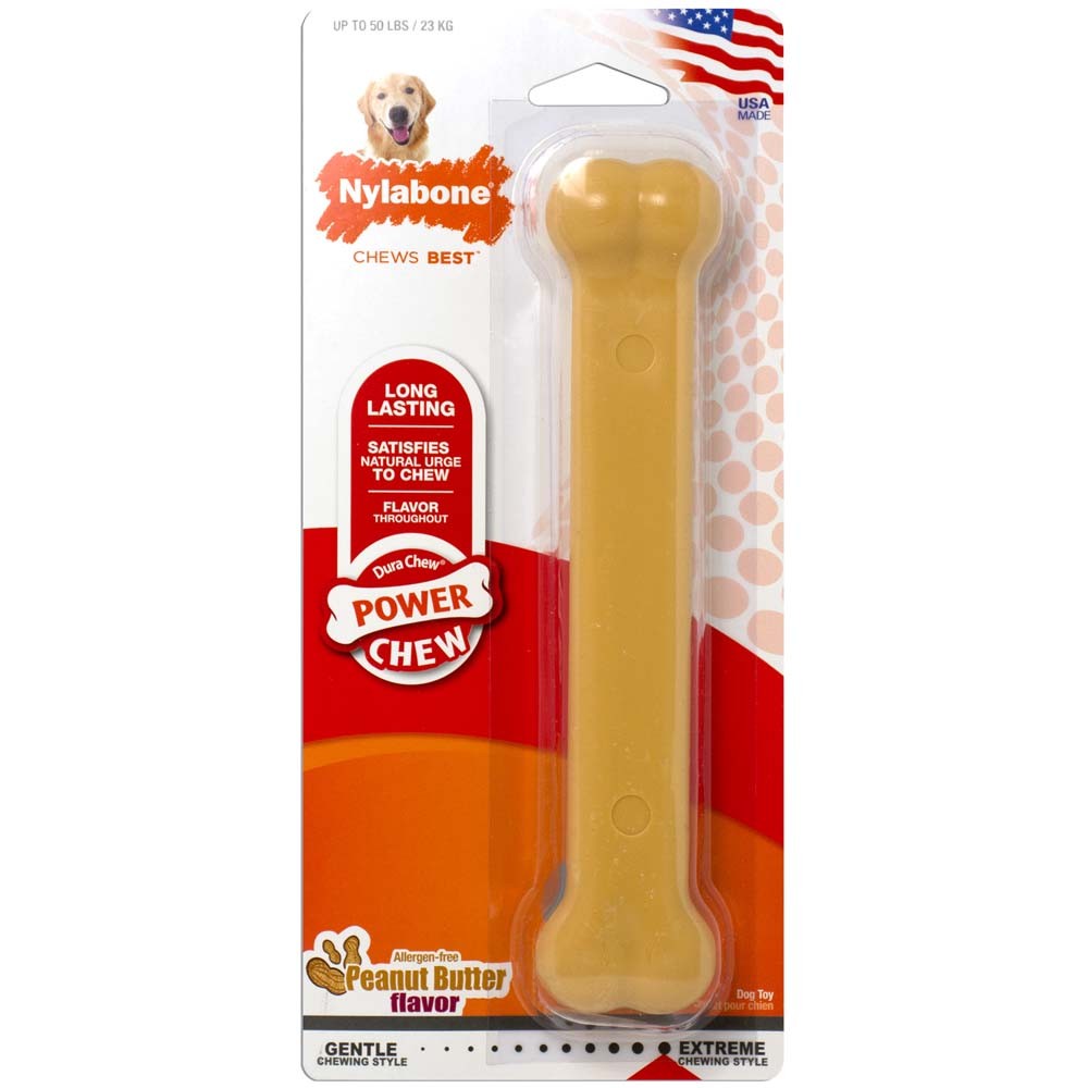 Nylabone Power Chew Dog Toy Peanut Butter, 1ea/Large/Giant Up To 50 Lbs. 1 ct