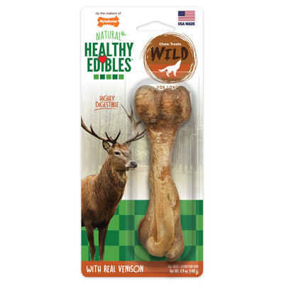 Nylabone Healthy Edibles WILD AllNatural Long Lasting Chew Treats Venison, 1ea/Large/Giant Up To 50 Lbs. 1 ct