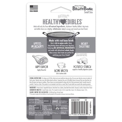 Nylabone Healthy Edibles Broth Bone AllNatural Long Lasting Chew Treats Ham, 1ea/SMall/Regular Up To 25 Ibs. 4 ct