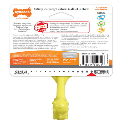 Nylabone Puppy Power Chew Axis Bone Nylon Chew Toy Vanilla, 1ea/SMall/Regular Up To 25 Ibs. 1 ct