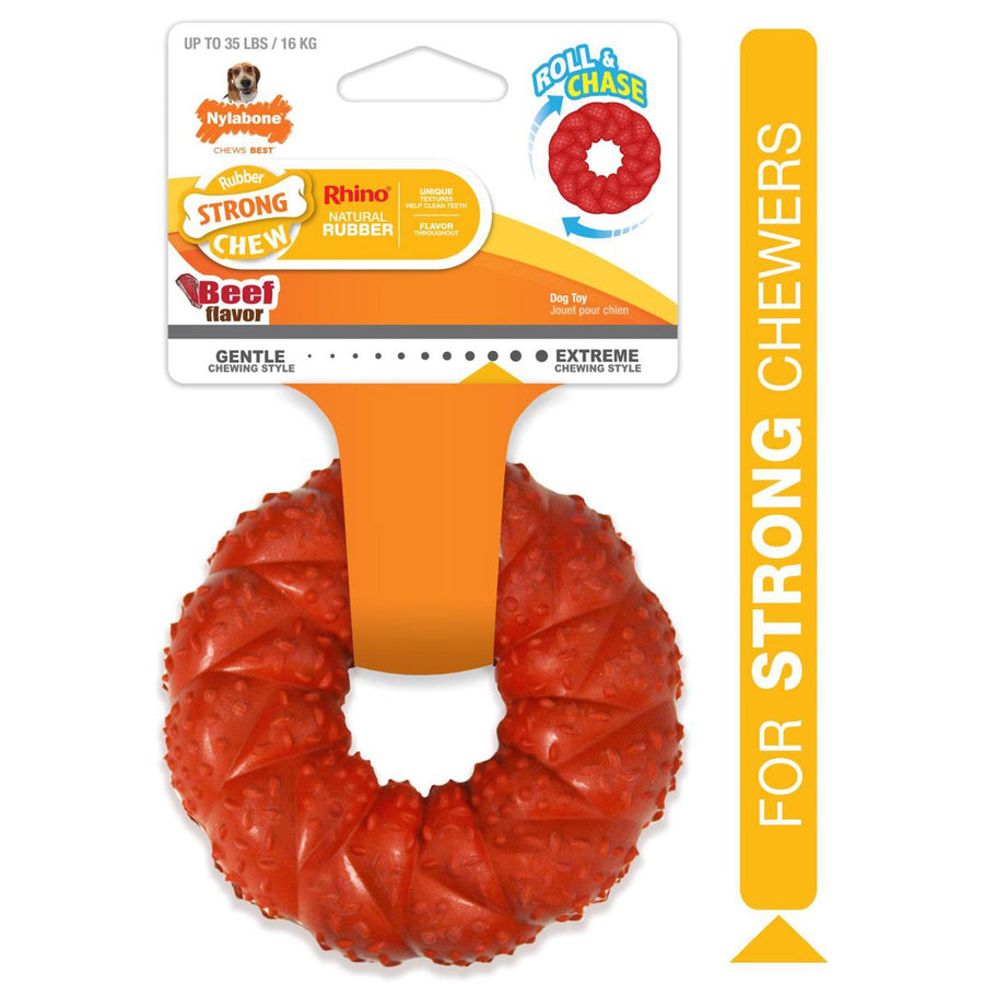 Nylabone Strong Chew Braided Dog Ring Chew Toy Beef, 1ea/Medium/Wolf Up To 35 Lbs. 1 ct