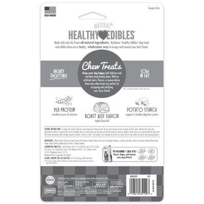 Nylabone Healthy Edibles AllNatural Long Lasting Chew Treats Roast Beef, 1ea/XL/Souper 50 Lbs. 2 ct