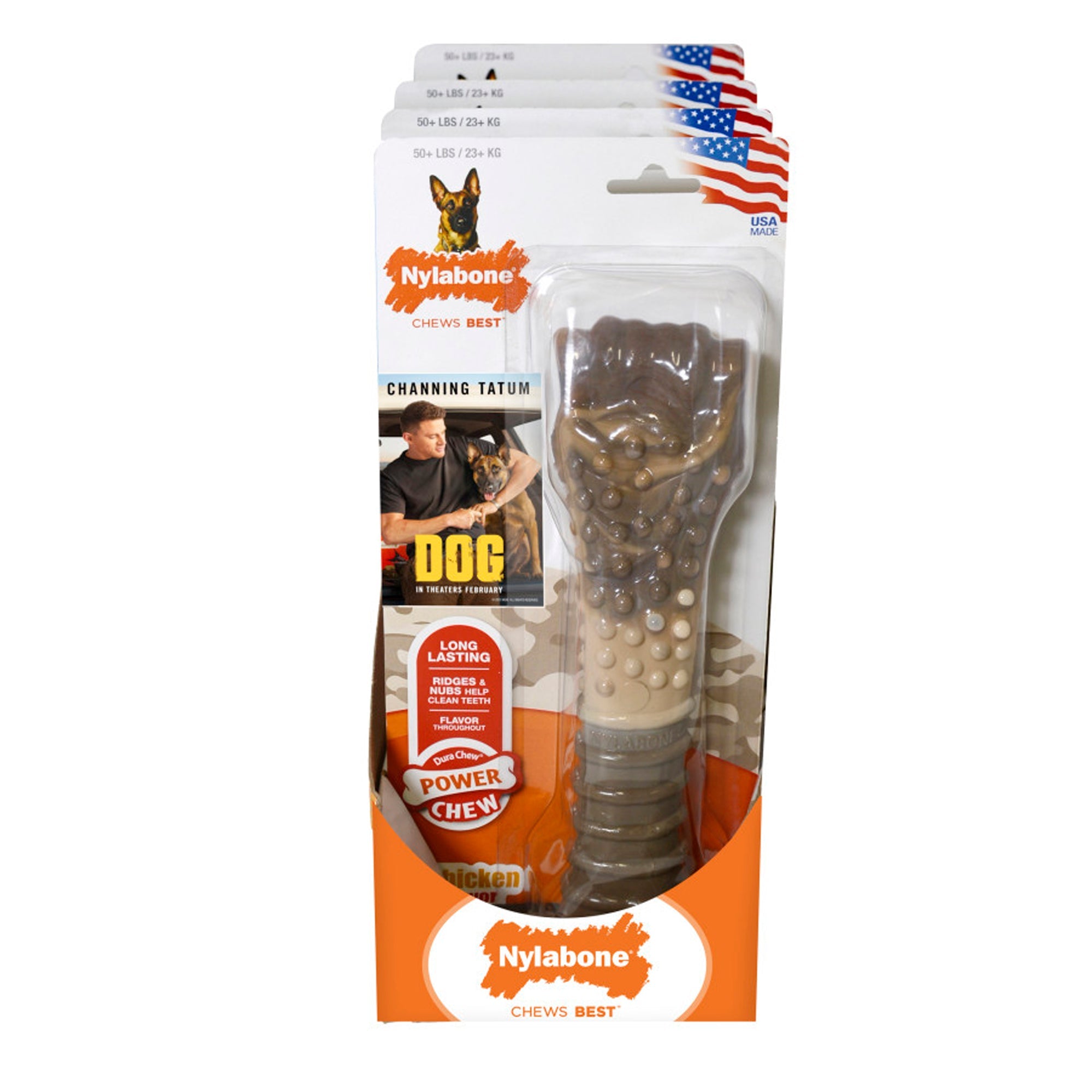 Nylabone Power Chew Camo Dog Toy Display 4ea