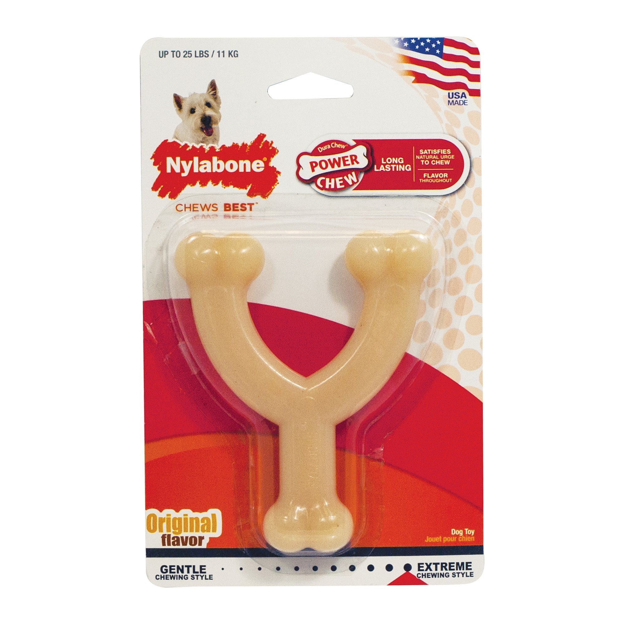 Nylabone Power Chew Original Wishbone Dog Toy Adult Dog Original, Original, 1ea/SMall/Regular Up To 25 Ibs. 1 ct