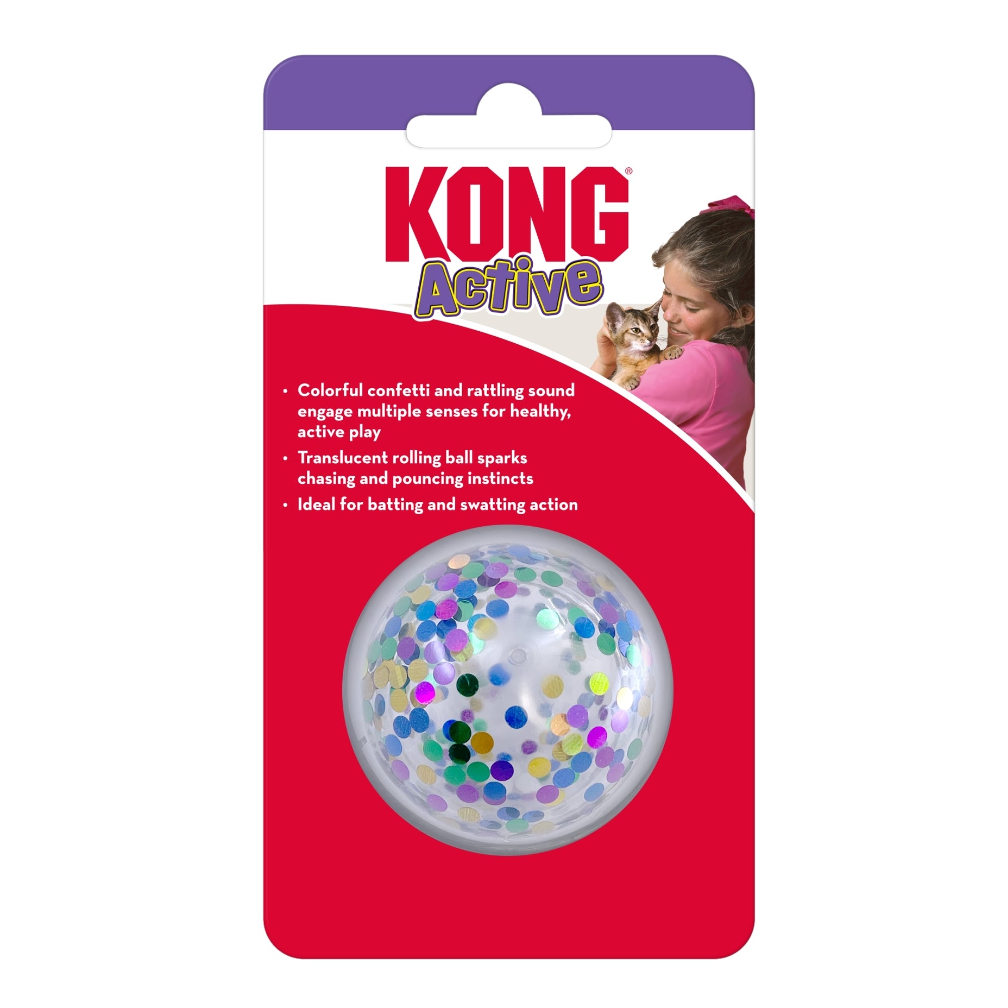 KONG Active Confetti Ball Cat Toy One Size (2 pack)