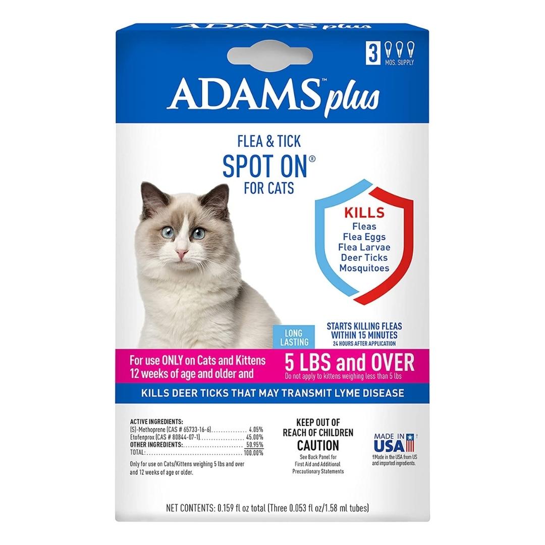 Adams Plus Flea Tick Spot On for Cats 1ea/Over 5 lb