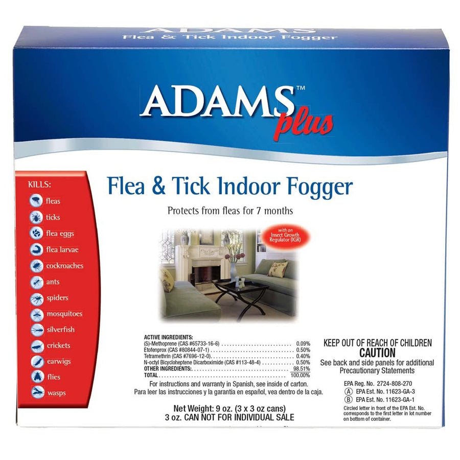 Adams Plus Flea Tick Indoor Fogger 1ea/3 pk, 3 oz