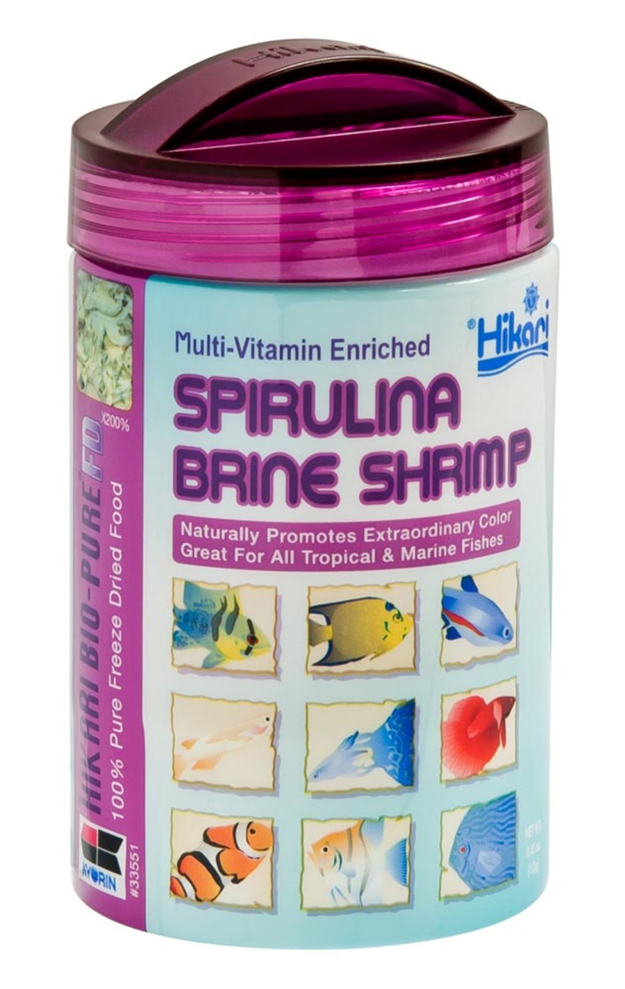 Hikari USA BioPure Spirulina Brine Shrimp Freeze Dried Fish Food 1ea/0.42 oz