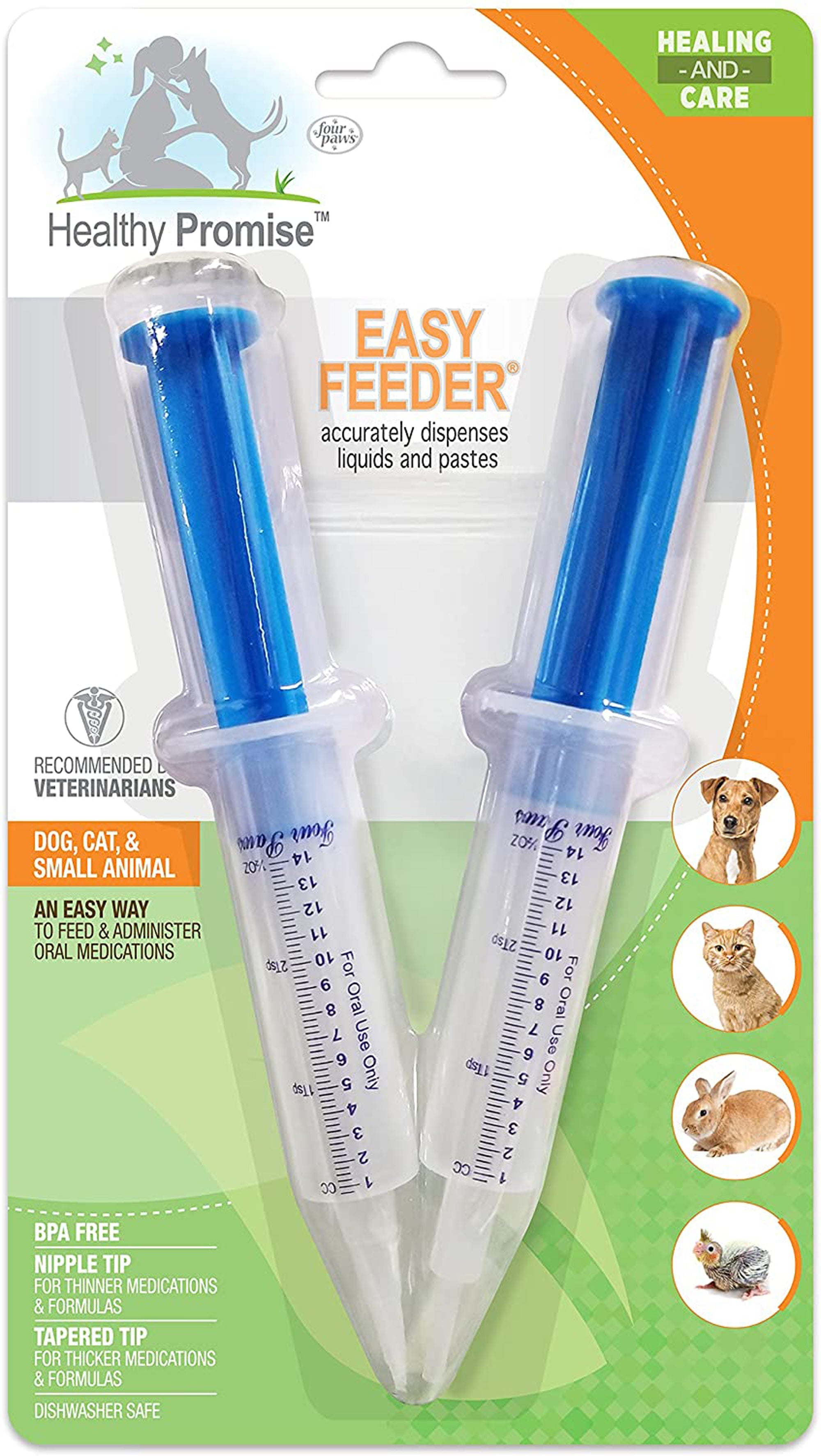 Four Paws Healthy Promise Easy Feeder Pet Feeding Syringe 1ea/2 ct