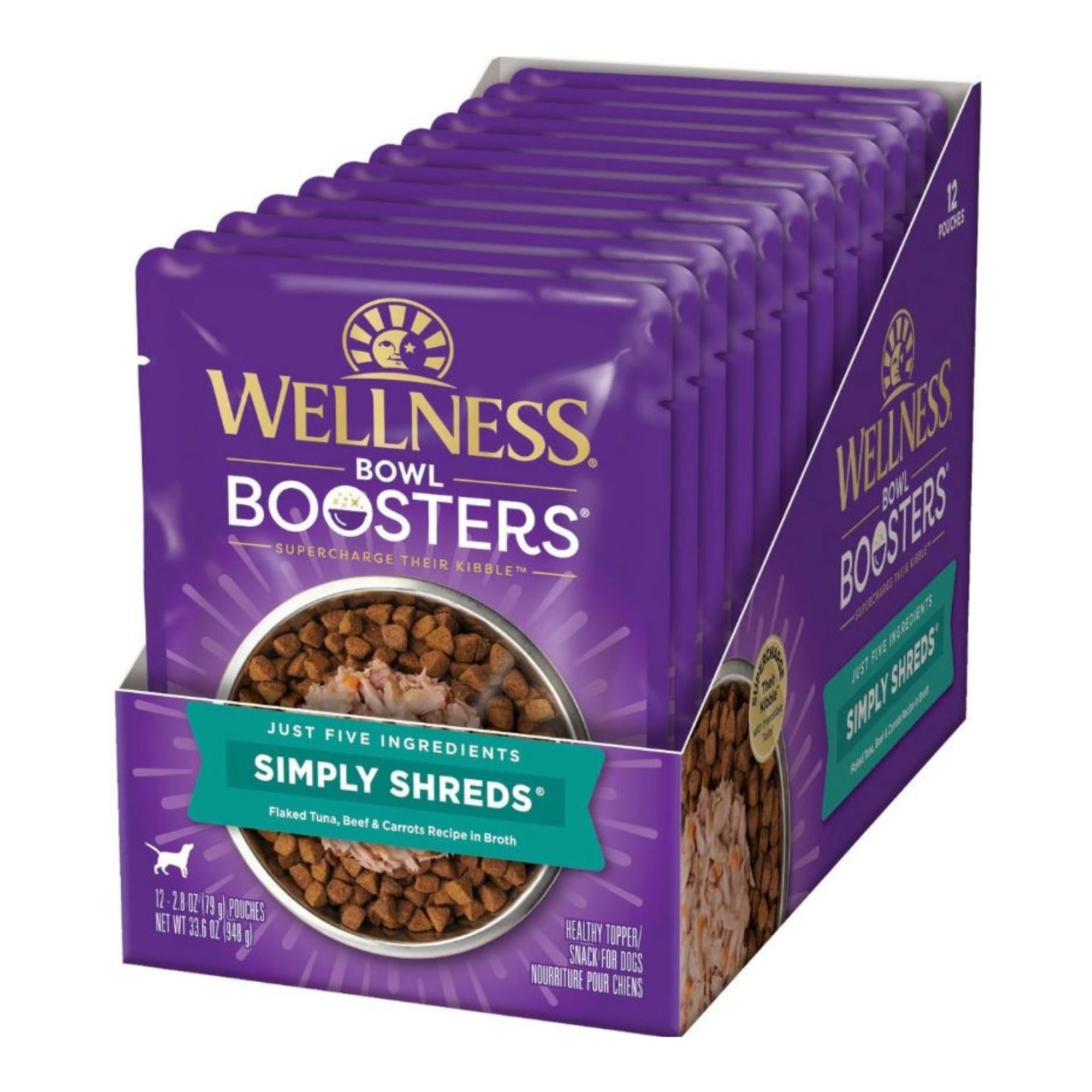 Wellness Bowl Boosters Simply Shreds 2.8oz. Tuna Beef Flaked (Case of 12)