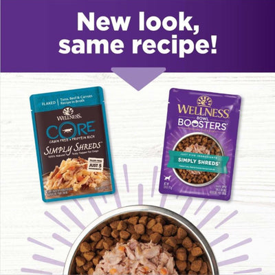 Wellness Bowl Boosters Simply Shreds 2.8oz. Tuna Beef Flaked (Case of 12)