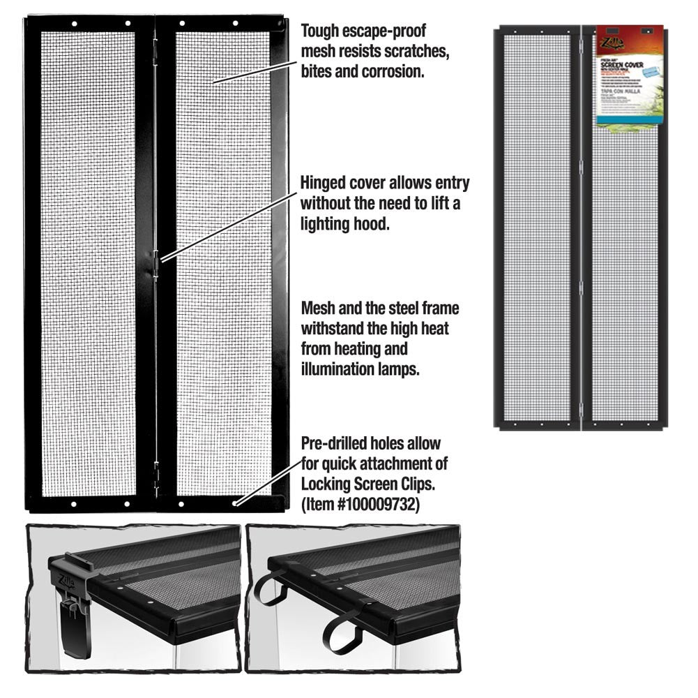 Zilla Fresh Air Screen Cover with Center Hinge 1ea/30 X 12 in