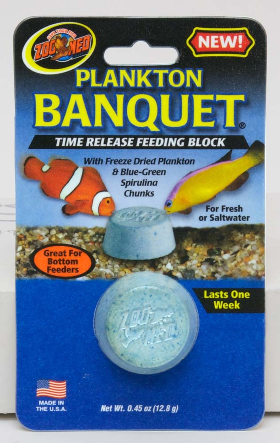 Zoo Med Plankton Banquet Fish Feeding Block 1ea/0.45 oz, Regular
