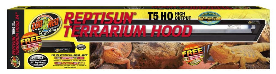 Zoo Med ReptiSun T5 HO Terrarium Hood w/ 5.0 Bulb 1ea/24 in