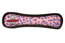 Tuffy Ultimate Bone Durable Dog Toy Pink Leopard, 1ea/13 in