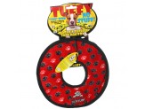 Tuffy NO STUFF Ultimate Ring Dog Toy Red Paw, 1ea/9 in