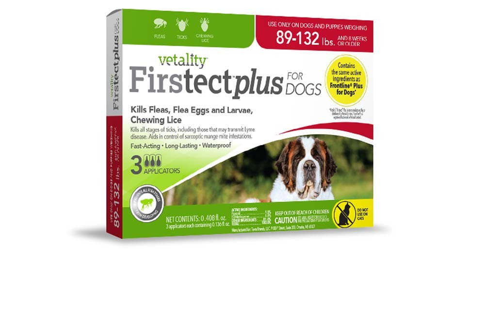 Vetality Firstect Plus Flea Tick for Dogs 1ea/89132 lb, 3 ct