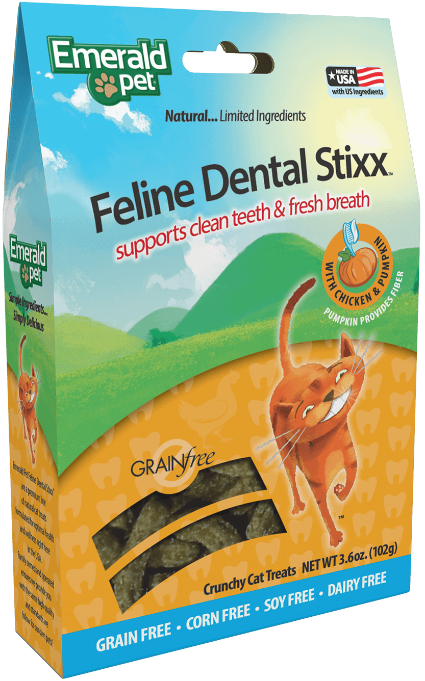 Emerald Pet Feline Dental Stixx Cat Treats Chicken 3.6oz