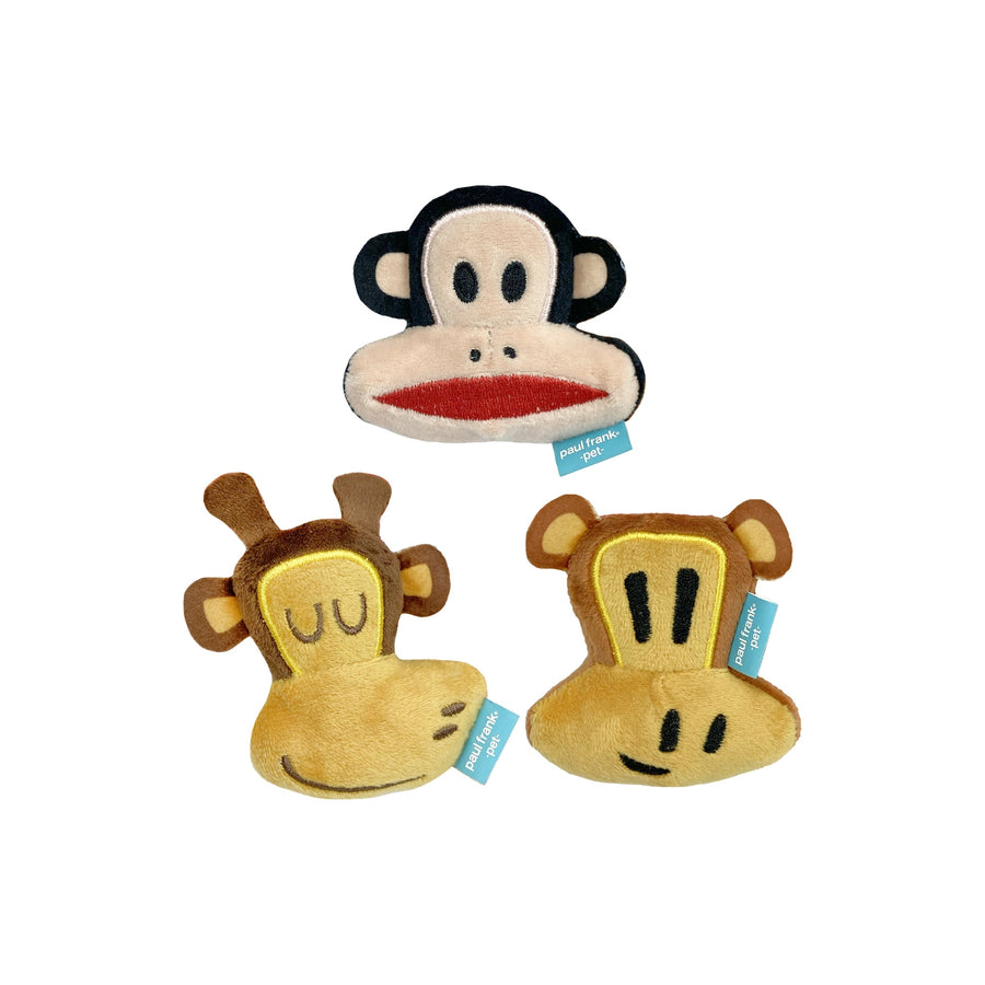 Multipet Paul Frank Character Heads 3" 3pk for Cats