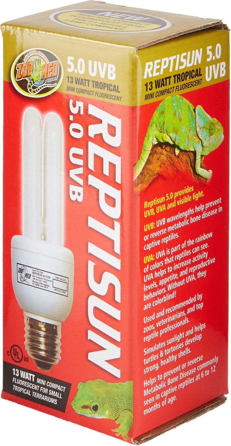 Zoo Med ReptiSun 5.0 UVB Tropical Compact Fluorescent Lamp Mini, White, 1ea/13 W