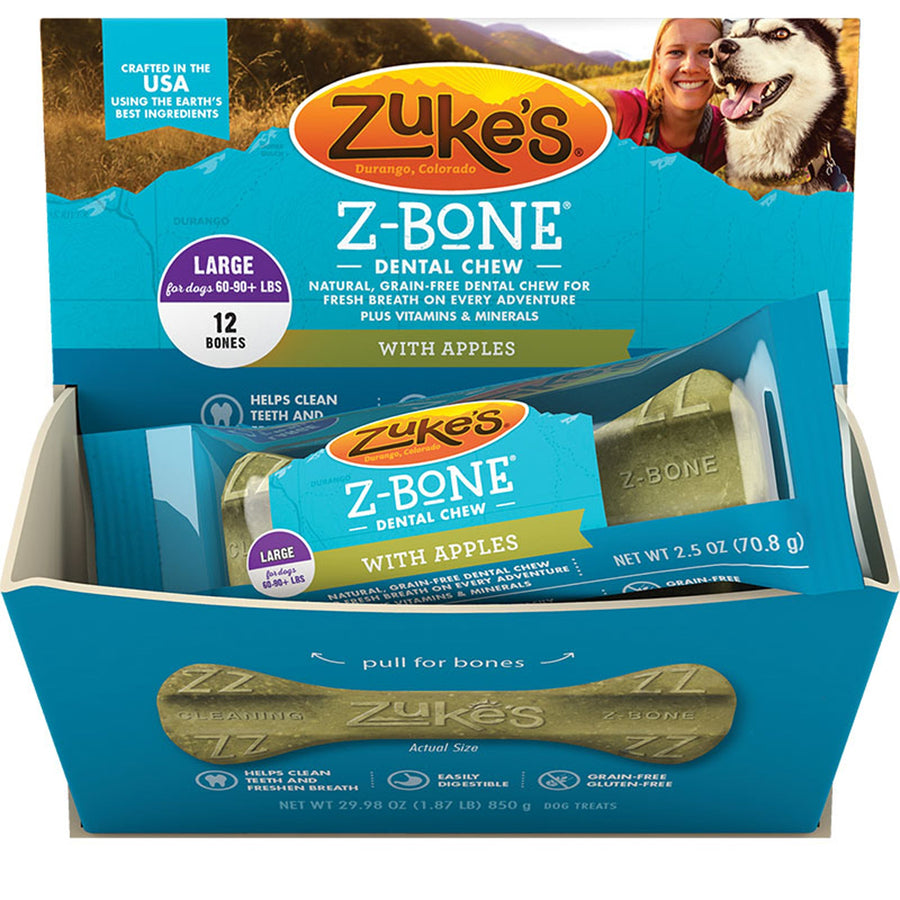 Zukes Dog Z-Bone Large Apple 12 Pack