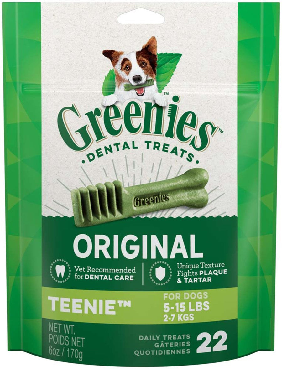 Greenies Dog Dental Treats Teenie, Original, 1ea/6 oz, 22 ct