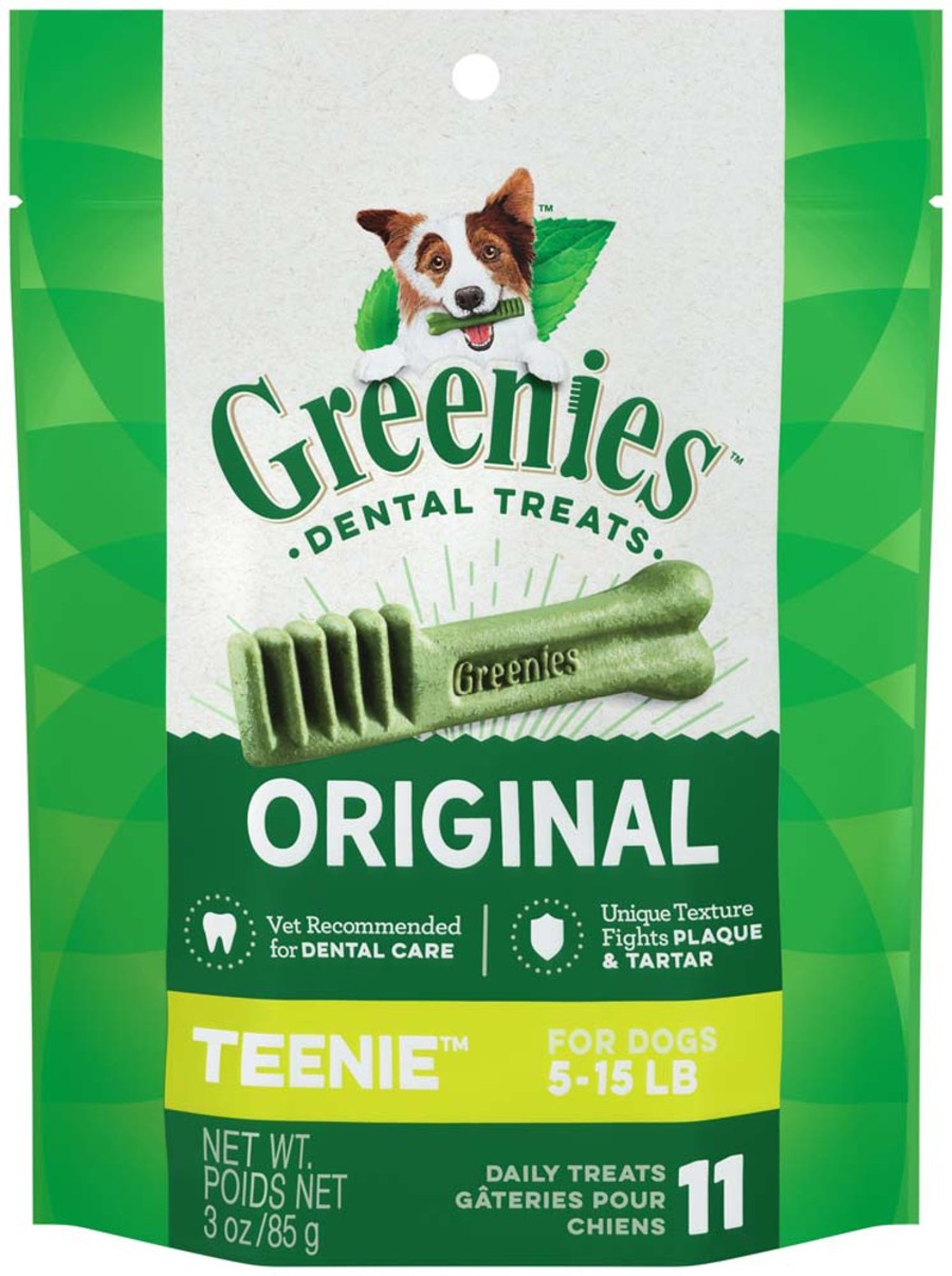 Greenies Dog Dental Treats Teenie, Original, 1ea/3 oz, 11 ct