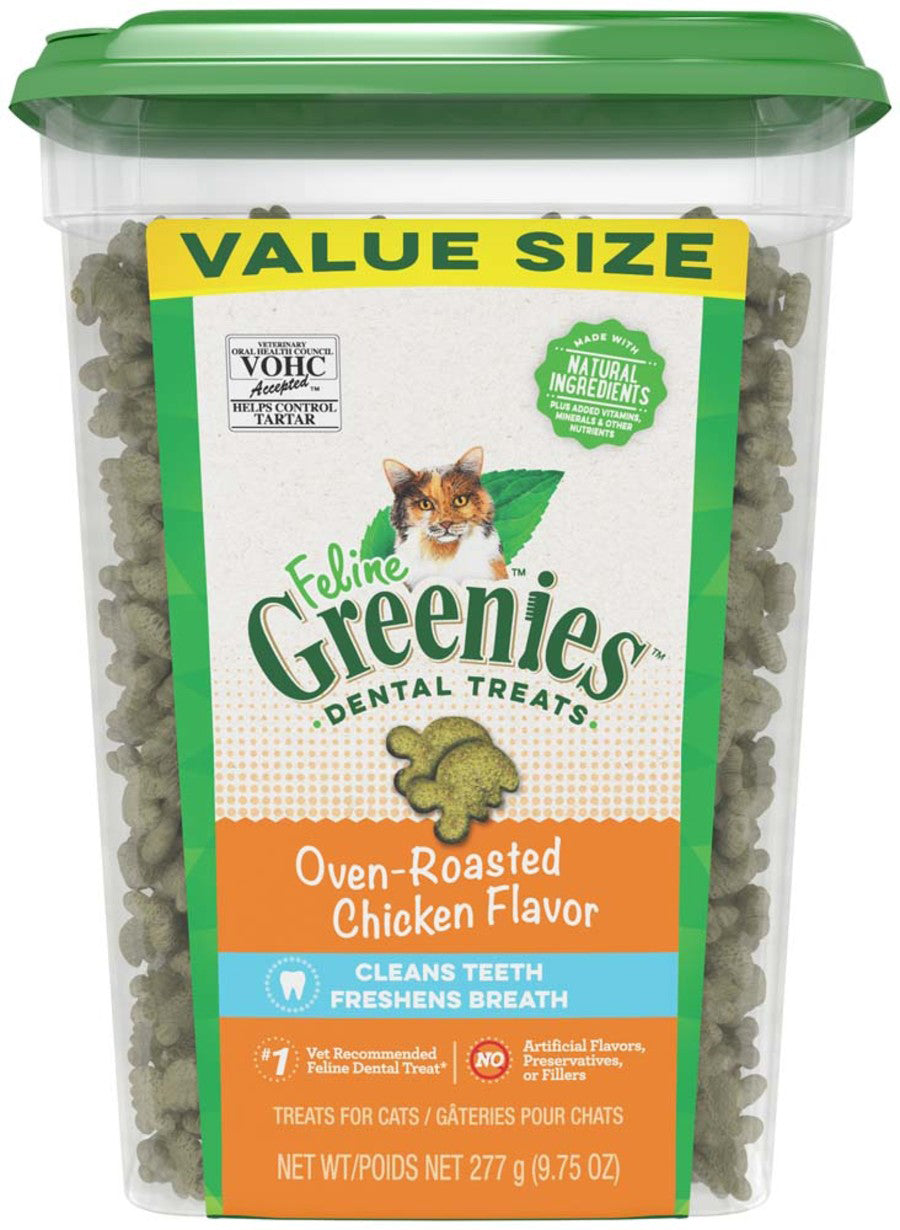 Greenies Feline Adult Cat Dental Treats Oven Roasted Chicken, 1ea/9.75 oz