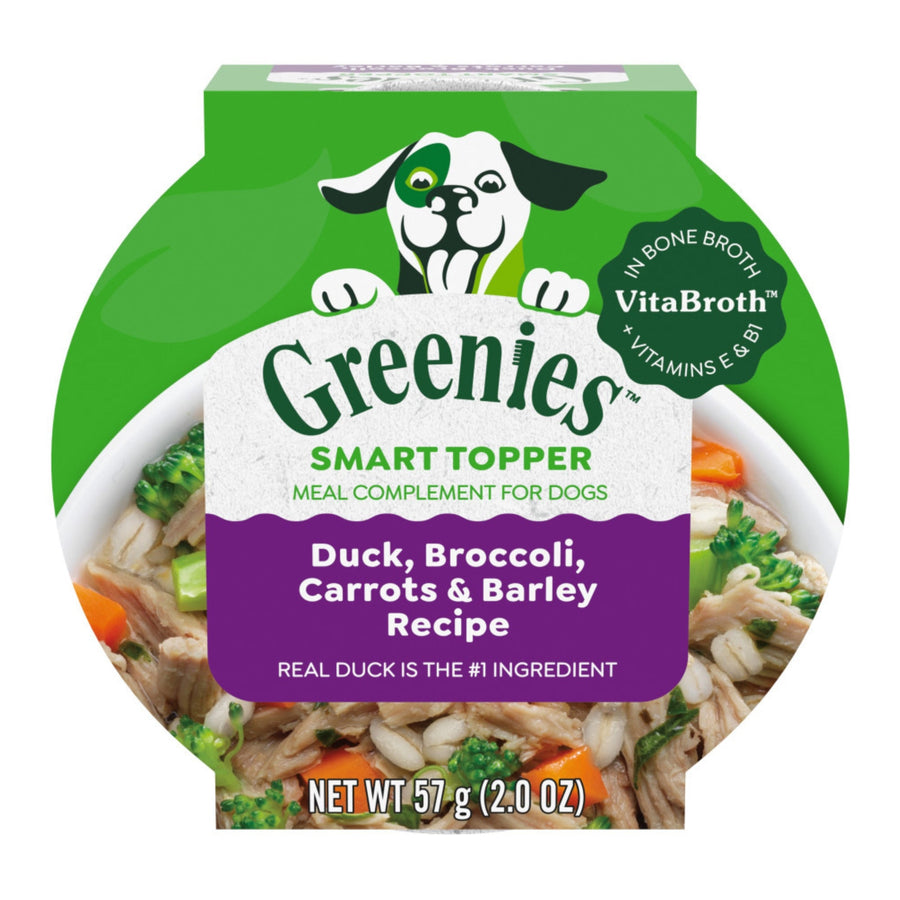 Greenies Smart Topper Meal Compliment for Dogs Duck, Broccoli, Carrots Barely, 10ea/2 oz