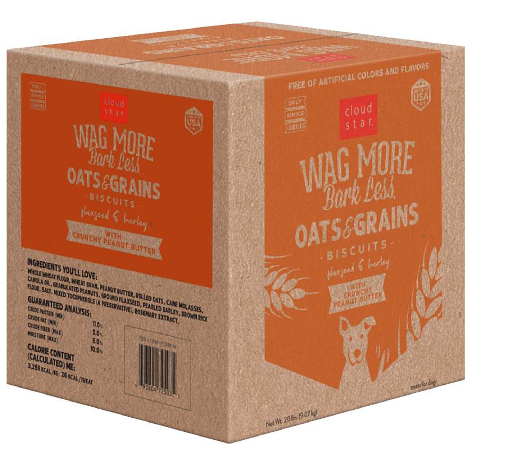 Wag More Dog Oven Baked Peanut Butter 20Lb.