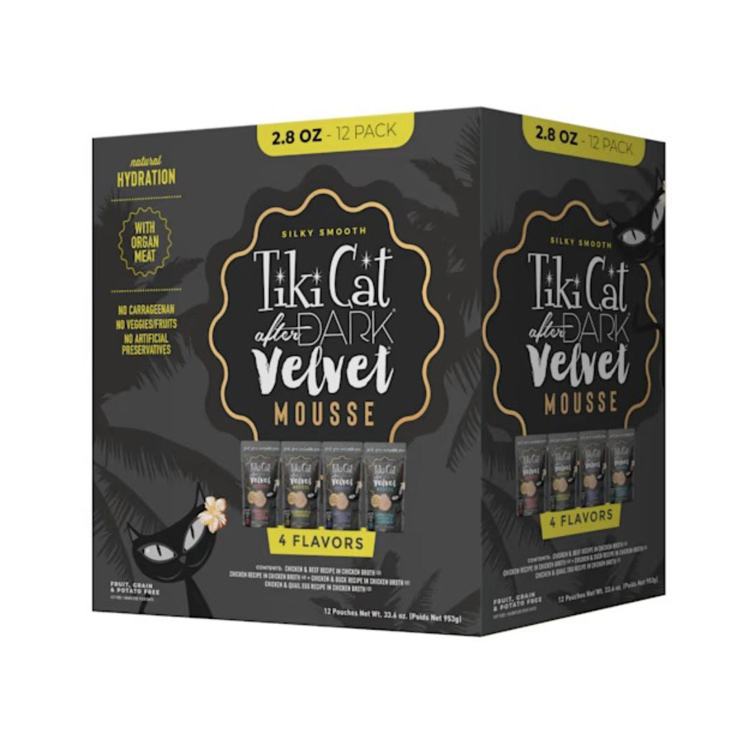 Tiki Pet Cat After Dark Mousse 2.8oz. Variety Pack (Case of 12)
