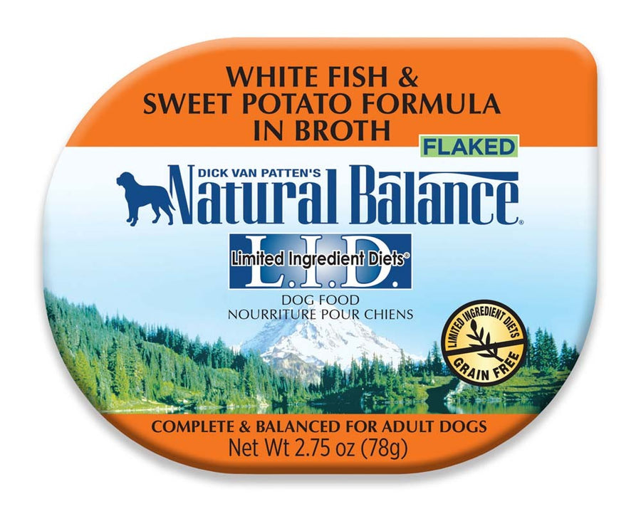 Natural Balance Pet Foods Limited Ingredient Grain Free Wet Dog Food Tub White Fish & Sweet Potato in Broth 2.75oz