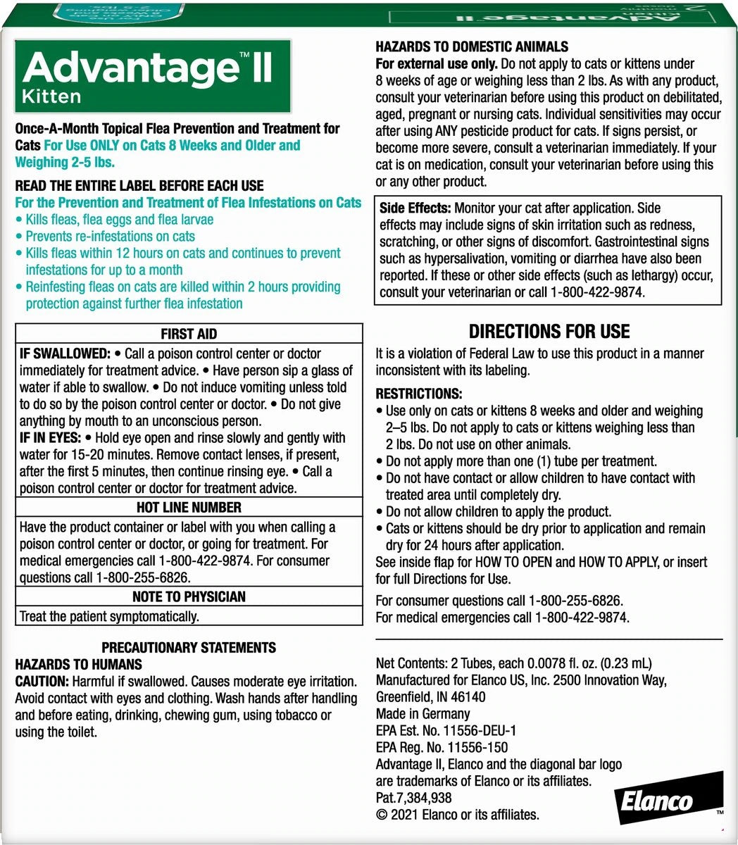 Advantage II Kitten Turquoise 2-Pack (3packs)