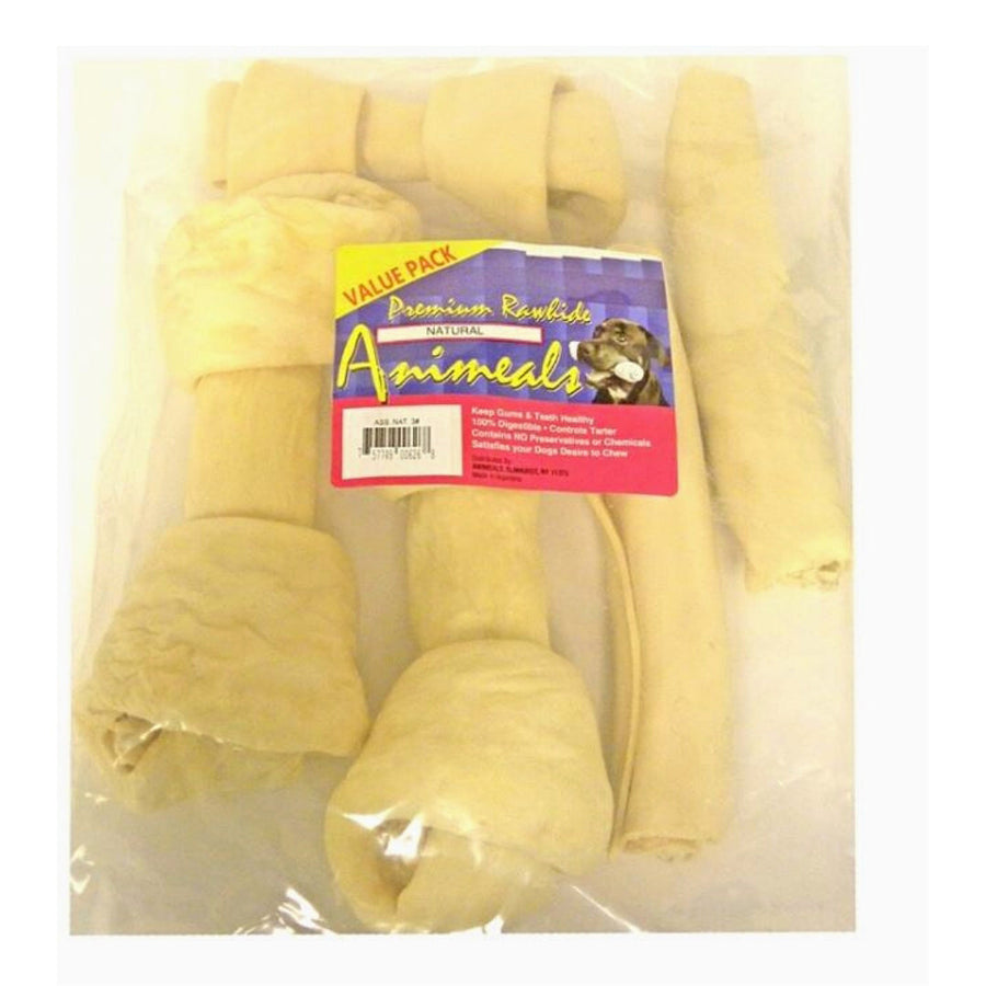 Animeal Assort Natural Large 3Lb Rawhide Valuepack
