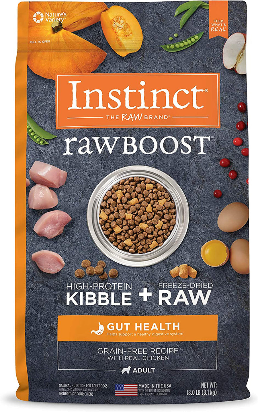 Natures Variety Instinct Raw Boost Gut Health Chicken 18Lb Grain Free