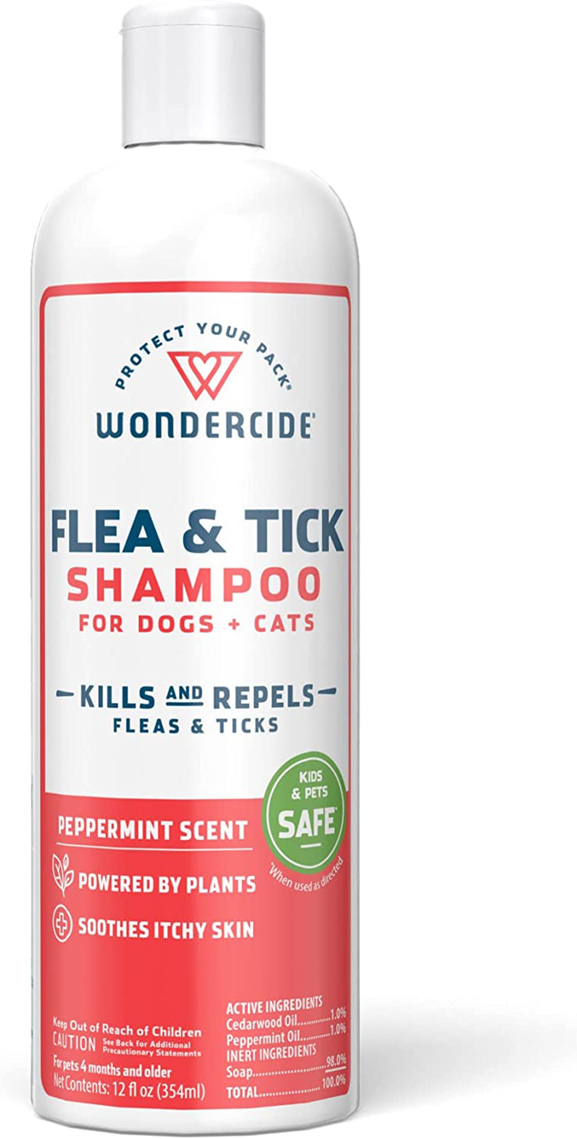 Wondercide Flea And Tick Shampoo For Dogs Cats-12oz. Liquid Shampoo-Peppermint