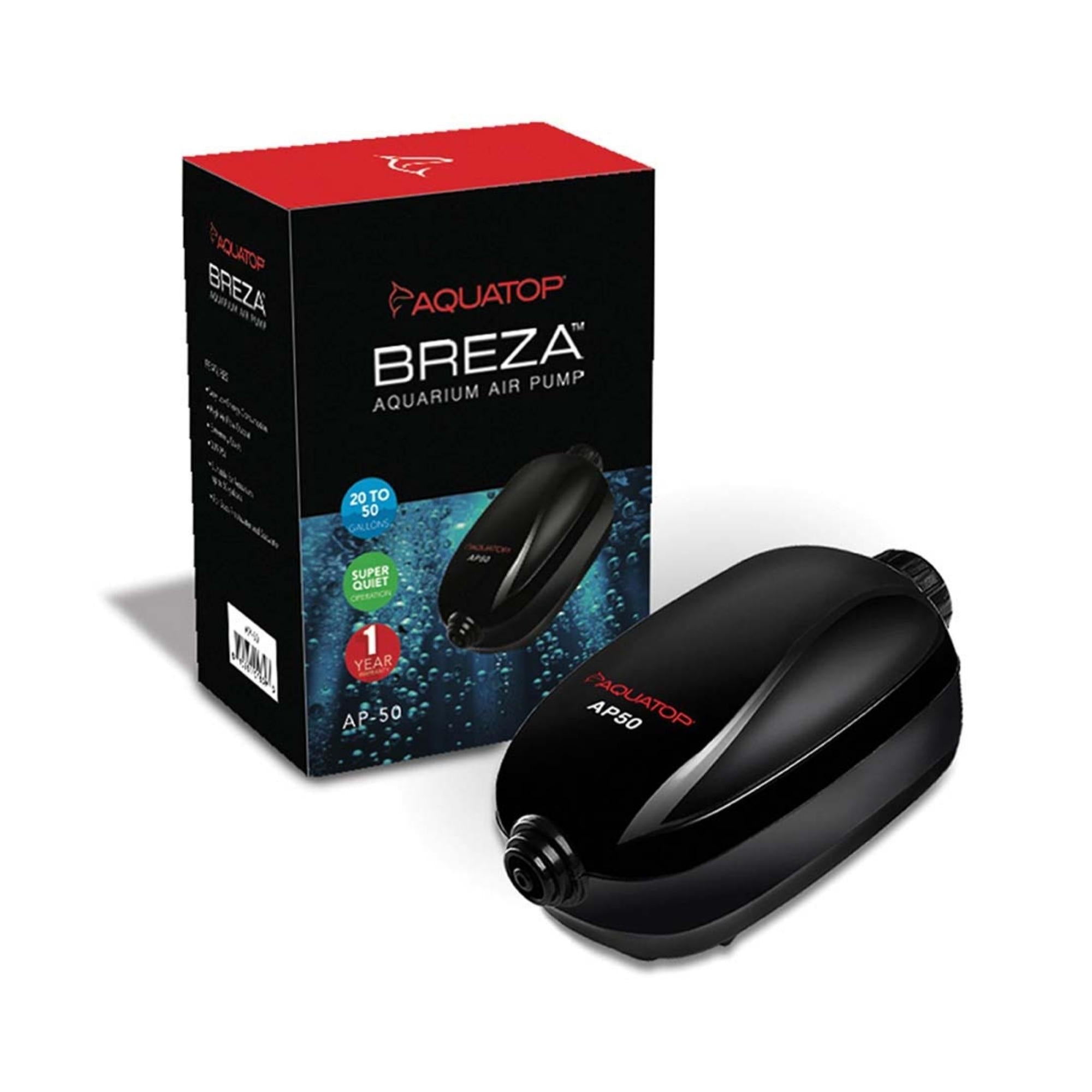 Aquatop BREZA AP50 Aquarium Air Pump with Flow control Knob 2050gal Black, 1ea