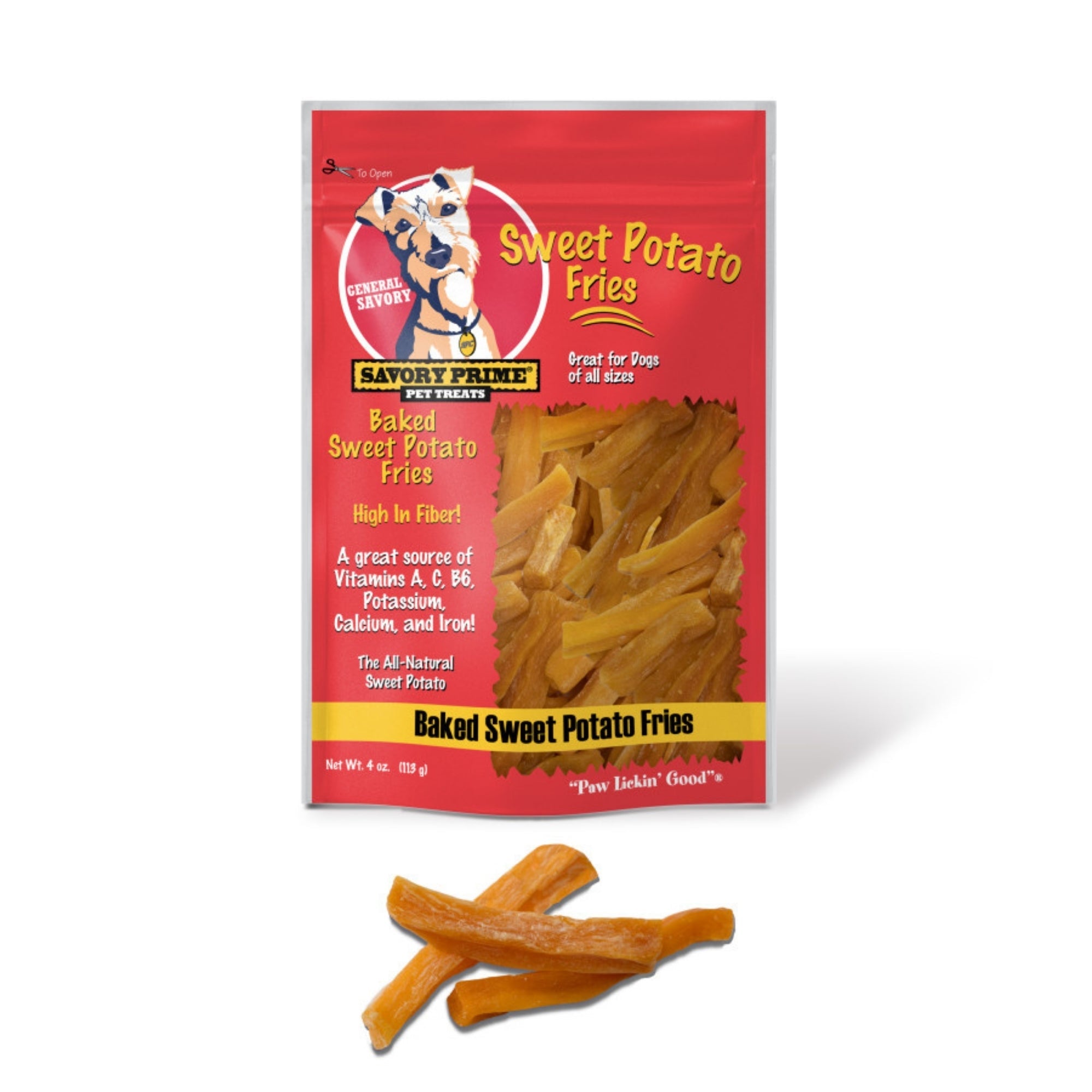 Savory Prime Baked Sweet Potato Fries Dog Treat 4oz. (2 pack)