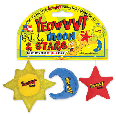 Yeowww Sun, Moon, Stars Catnip Cat Toys 3 pk