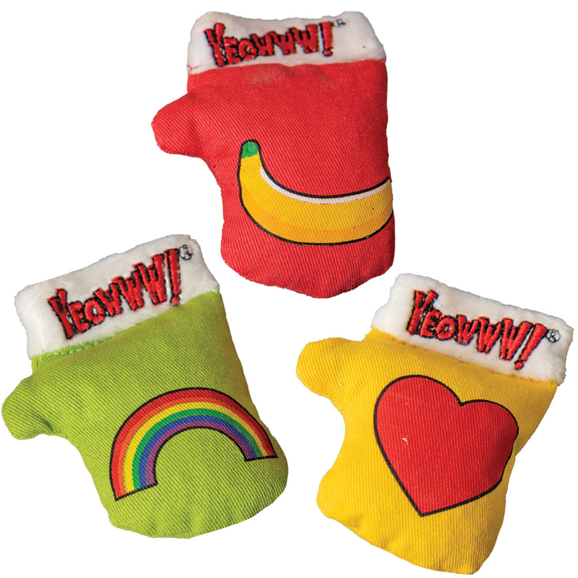 Yeowww Kitten Mittens Catnip Cat Toys 3 pk