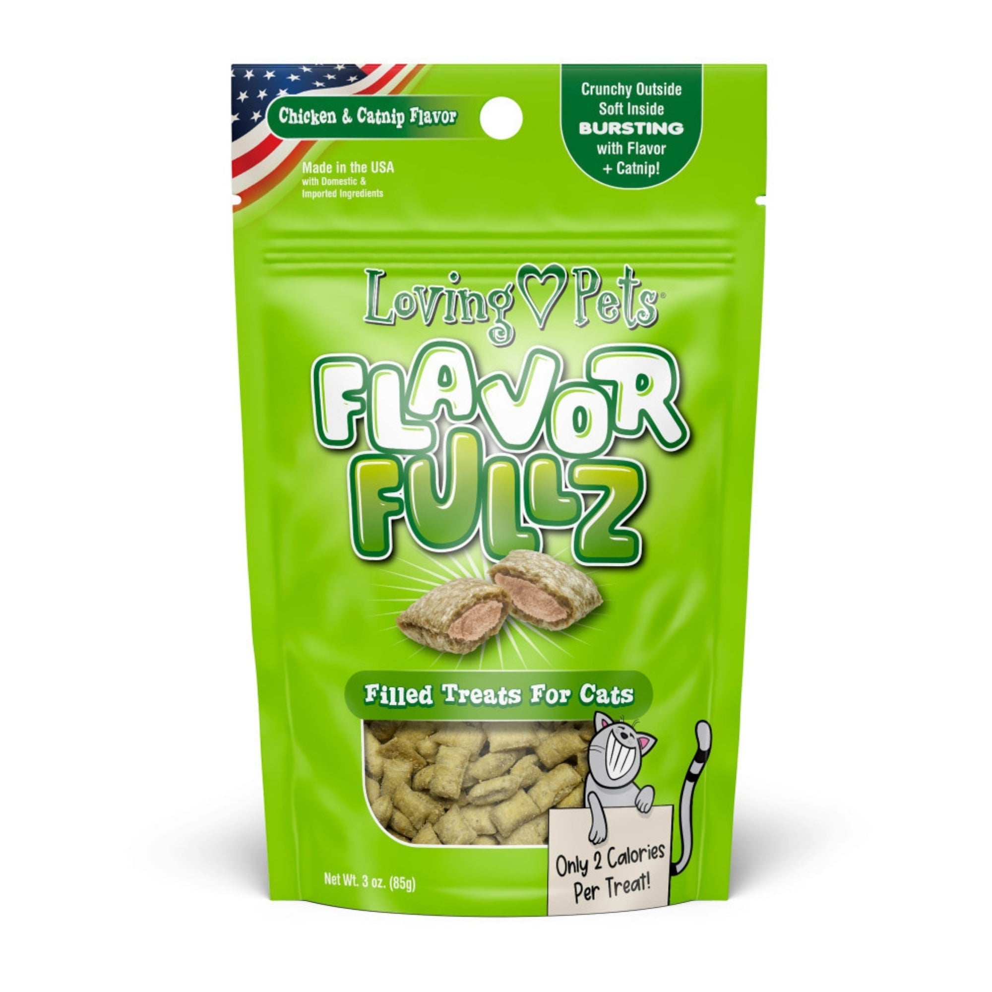 Loving Pets Flavorfullz Filled Cat Treats Chicken Catnip, 1ea/3 oz